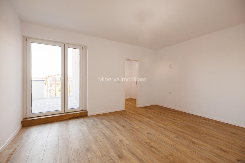 Duplex P+E în Moșnița Nouă, 3 dormitoare, 3 bai, teren 403 mp. Comision 0%