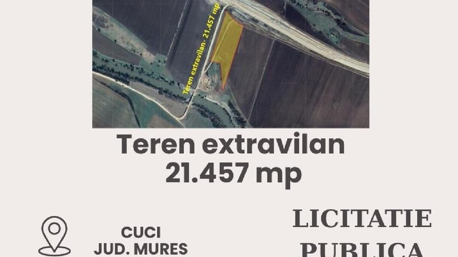 Teren extravilan- 21.457 mp, Cuci - Mures