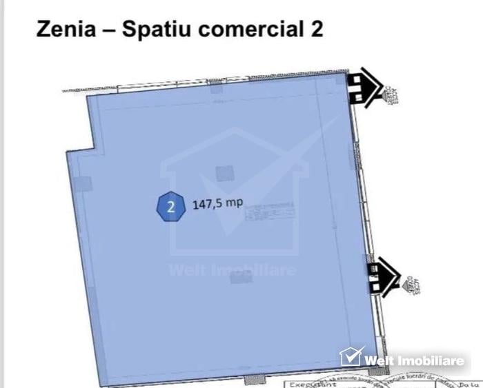 Spatiu comercial de inchiriat, 148mp, compartimentare open-space, zona Manastur