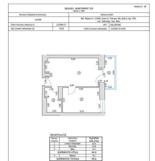 2 camere bucatarie mobilat Cortina North - 2