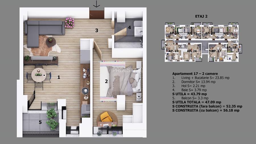 Apartament 2 camere Ion Creanga | Nichita Stanescu  | Preturi promotionale  | - 2