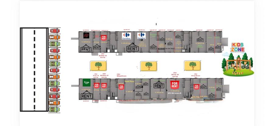 Spatii Comerciale intre 75 mp/80 mp/183 mp