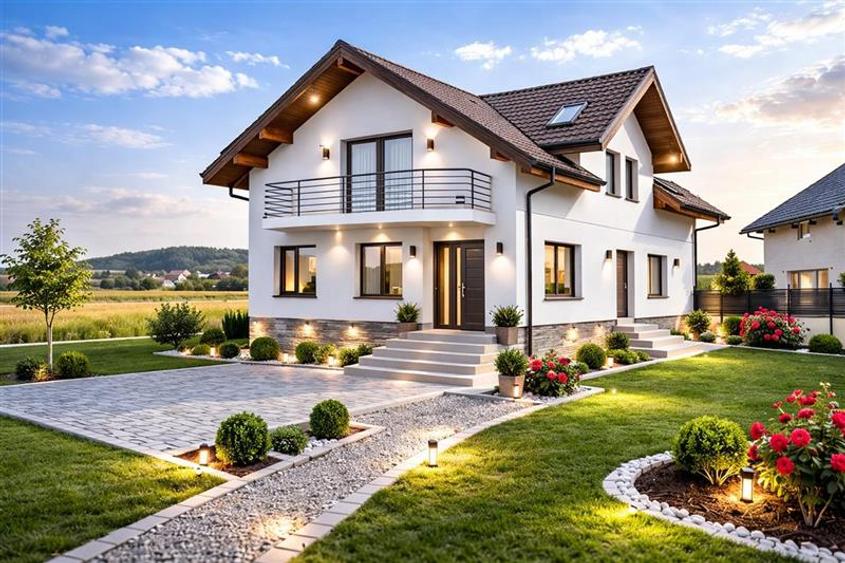 Casa eleganta pe 2 nivele, la 15 minute de Brasov, DJ 112A, finalizata la cheie