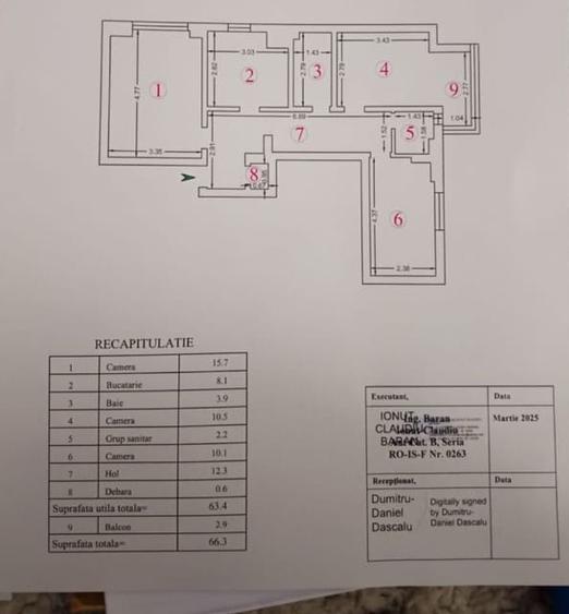 Apartament 3 camere decomandat de vanzare in Nicolina