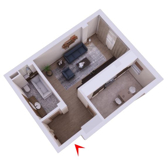Apartament 1 camera Popas Pacurari-300m de Soleia,parte cu balcon,cod:153267