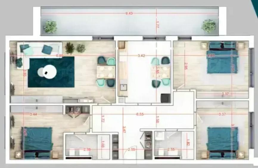 Apartament 4 Camere Premium Metrou Teclu Mutare Rapida
