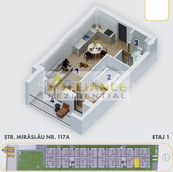 2 CAMERE TIP STUDIO ~ PRET MINIM DE LANSARE ~ METROU BERCENI - 7