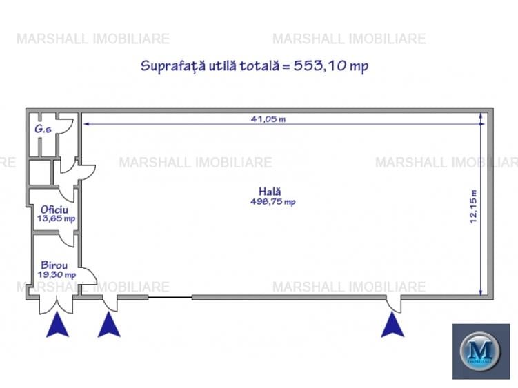 Spatiu industrial de vanzare, zona Sud, 553.1 mp #16751
