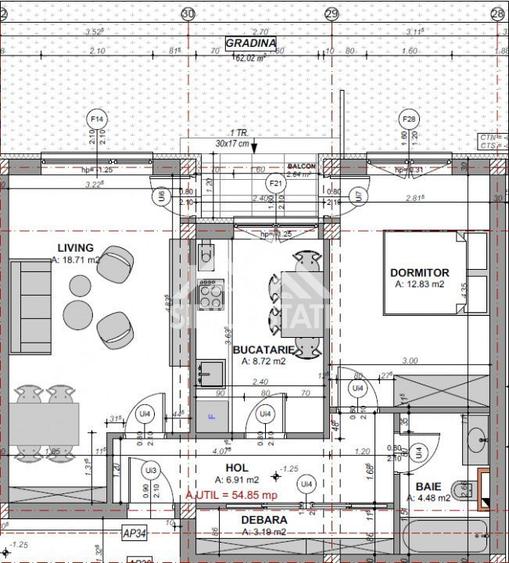 Apartament cu 2 camere și grădină în zona Doamna Stanca