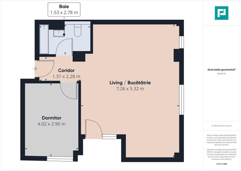 Apartament spațios cu 2 camere în Torontalului