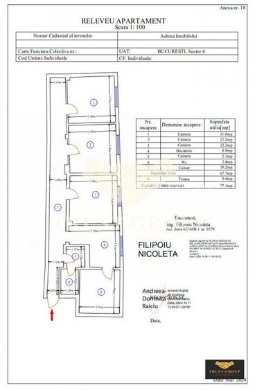 Cotroceni | Apartament 3 camere in vila | Comision 0% - 24