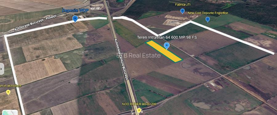Vanzare Teren 64.600 MP Intravilan Tarla 11–Ștefăneștii de Jos, Zonă nod A3 – A0