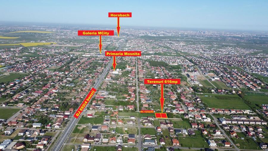 Terenuri Mosnita Noua, Str Campului - 616mp - toate utilitatile