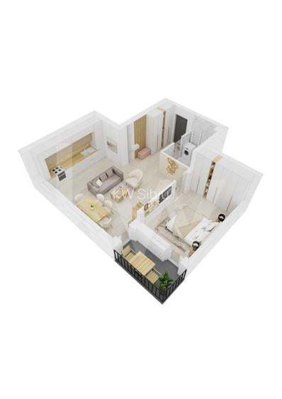 Apartament 2 camere la cheie balcon parcare 48,6mpu Et.3 Doamna Stanca - 2