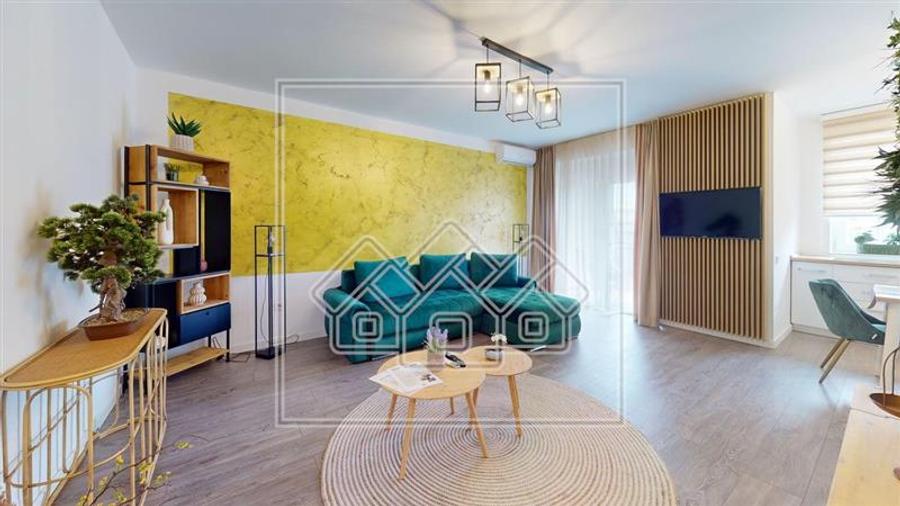 Apartament 3 camere, 2 bai, 2 terase, mobilat si utilat confort lux