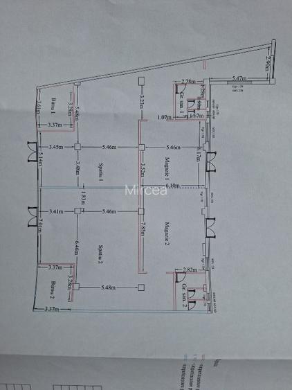 Inchiriez doua spatii comerciale , alaturate , de 173mp utili , fiecare  - 6
