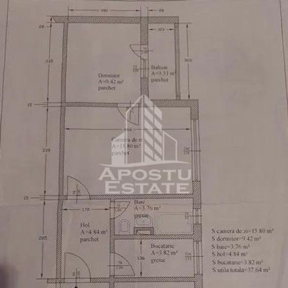 Apartament semidecomandat, 2 camere, centrala proprie,Sagului