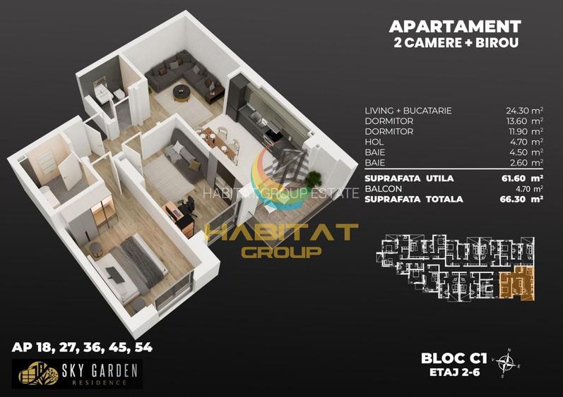 Apartament cu 3 camere langa statia de metrou, Strada Biruintei - 3