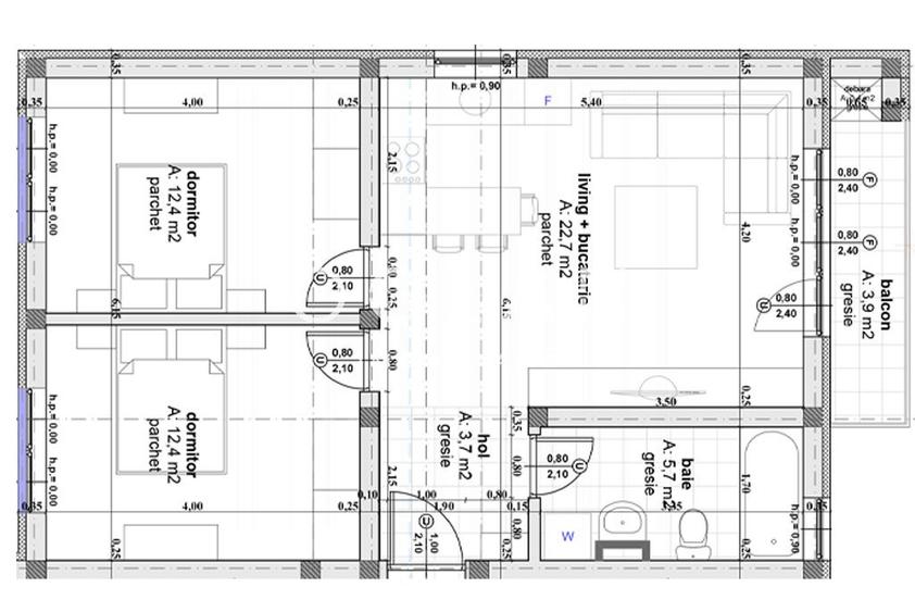 Apartament 3 camere,  etaj 1,  Cartierul Arhitectilor - 8