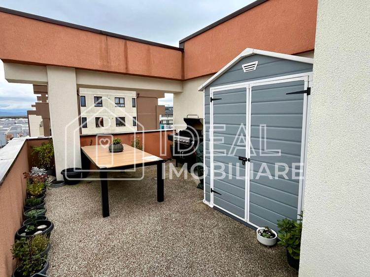 Penthouse cu 4 camere si terasa, complet Mobilat, zona Doamna Stanca