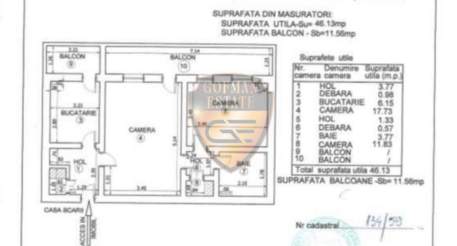 2 camere Bld Ferdinand Centru Gara Vedere port, str Traian, balcon, gaze