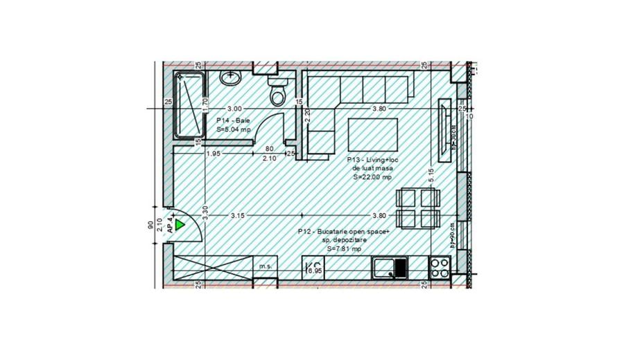Studio de vânzare în Mangalia, BLOC NOU 2026