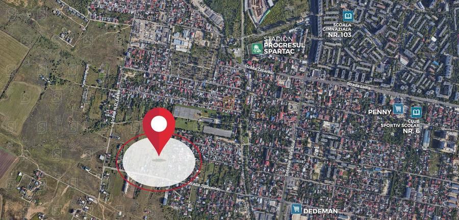 Teren intravilan 6.261 mp cu deschidere de 32 ml, Strada Tiparnitei