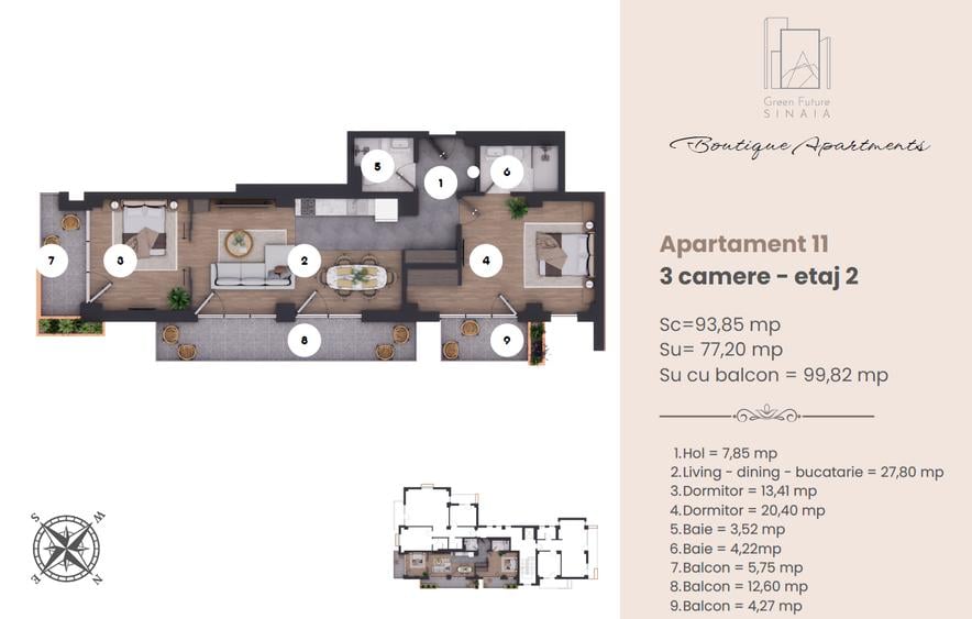 Sinaia – Apartamente 3 camere in centrul statiunii regale Sinaia