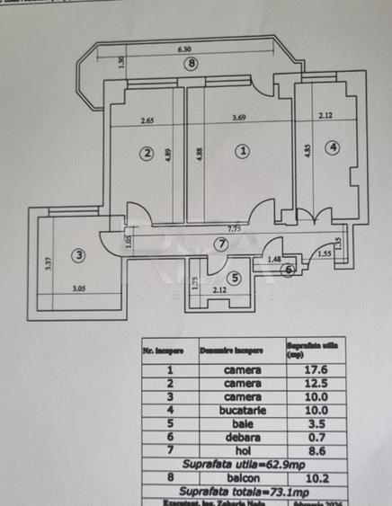 3 camere, et 7/10, 73mp, bloc 1979-Lujerului