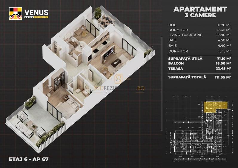 Apartament modern, spatios cu 3 camere, langa Berceni Arena, Sector 4