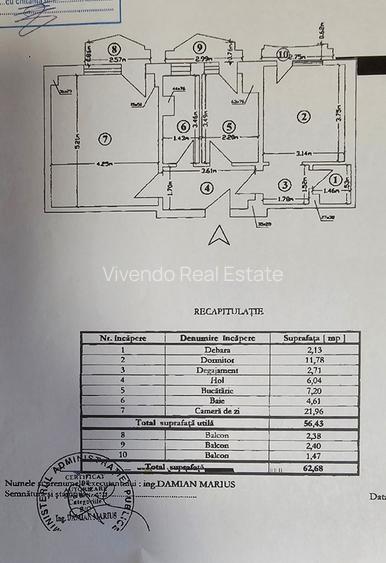 Apartament 2 camere | Unirii – Magazinul Unirea | 63 mp | Decomandat | Bloc 1994 - 9