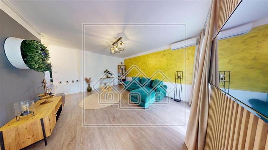 Apartament 3 camere, 2 bai, 2 terase, mobilat si utilat confort lux