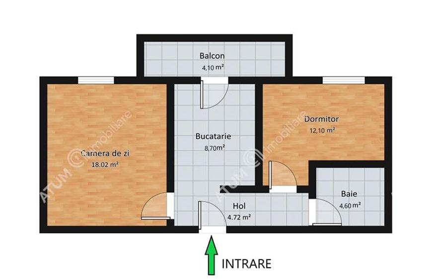 Apartament intabulat cu 2 camere la cheie etaj 1 zona Doamna Stanca