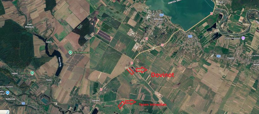 Teren intravilan de vânzare – 33.700 mp Gorneni, com. Iepuresti, Giurgiu