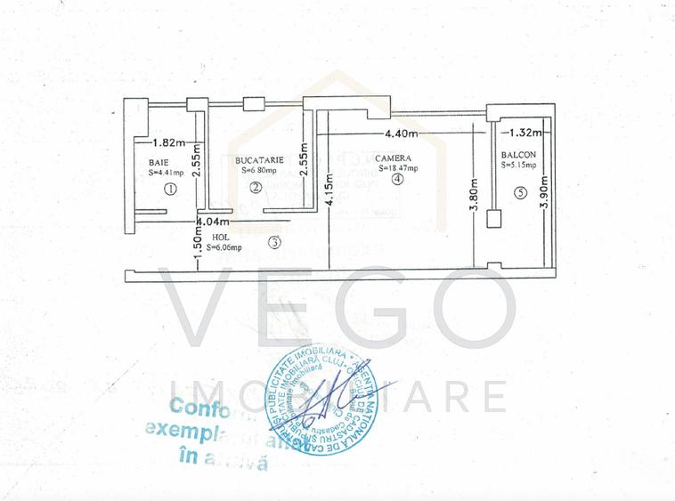 Apartament cu 1 cameră, 36 mp, CT, AC, balcon 5 mp, zona Iulius Mall - 1