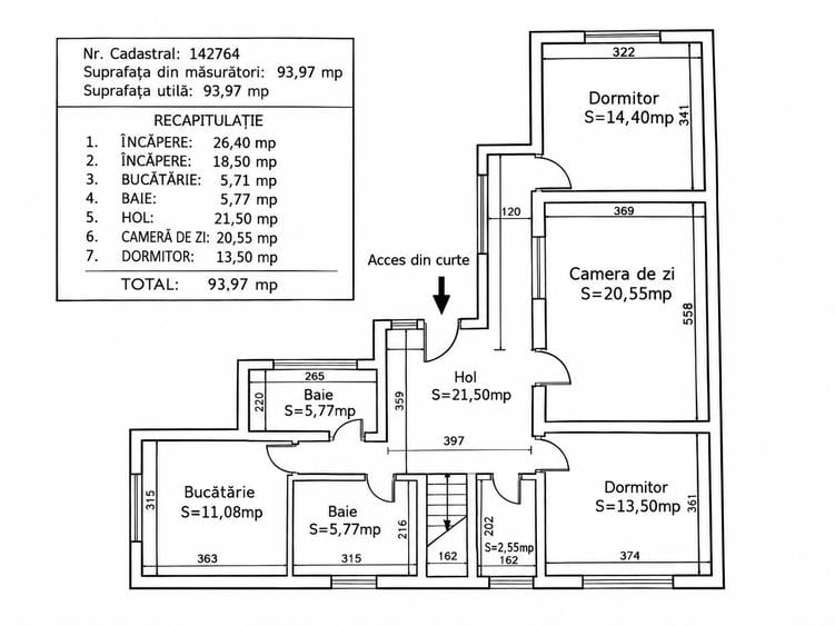 Ultracentral, spatiu BIROURI, parter, 94 mp., 2 locuri parcare