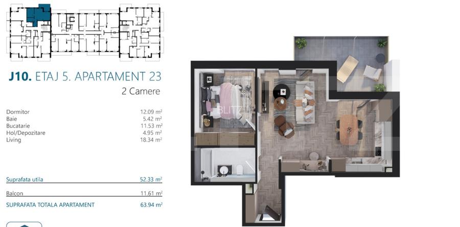 Apartament 2 camere, 53 mp, etaj intermediar, bloc nou, Zona Elite City - 4