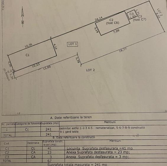 Teren cu casa demolabila zona Rosiori