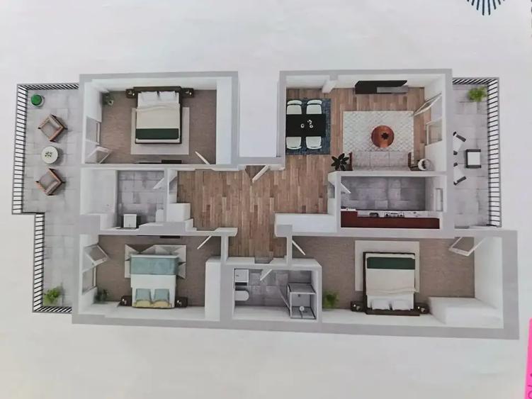 Estoria City| Ap 4 camere| 3 minute de Metrou Nicole Teclu
