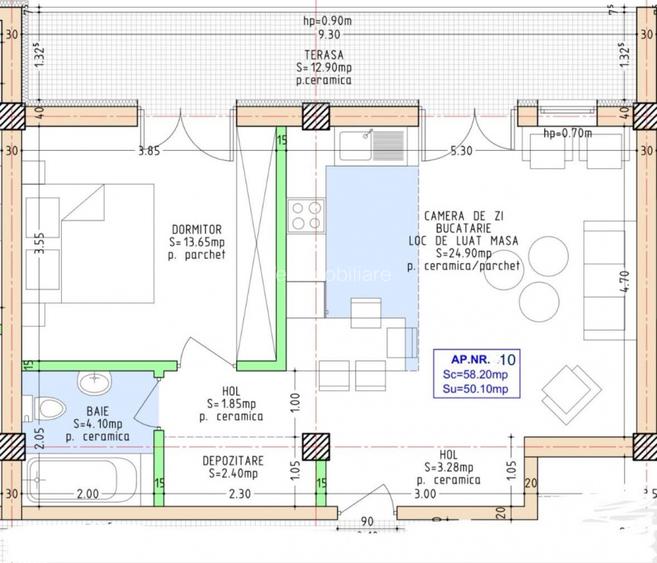 Apartament 2 camere | Etaj 1 cu lift | terasa 13mp - 3