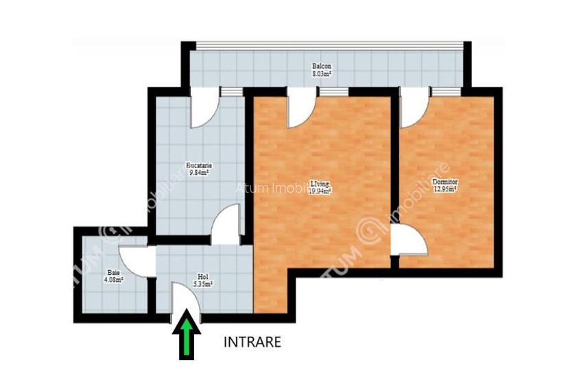 Apartament 2 camere decomandate balcon loc parcare zona Brana Selimbar