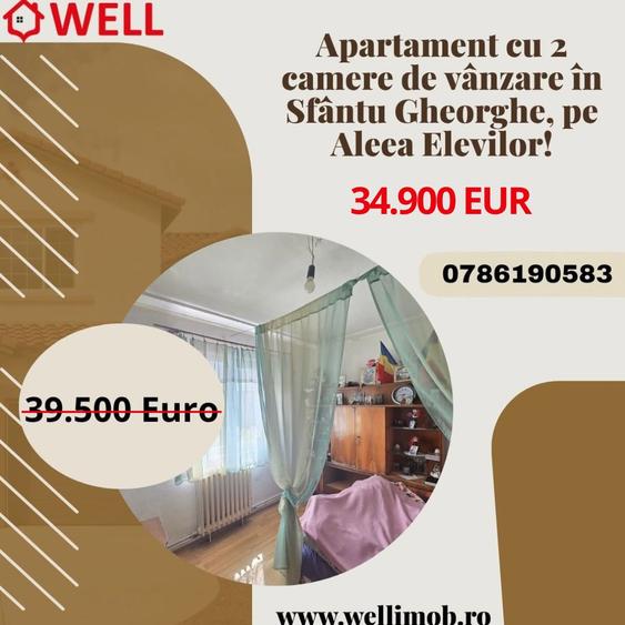 Apartament cu 2 camere de vânzare în Sfântu Gheorghe, pe Aleea Elevilor!