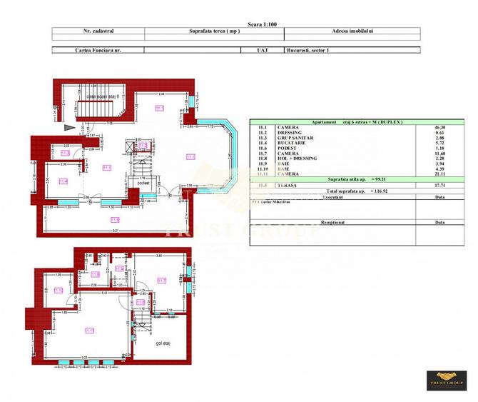 Penthouse tip Duplex 3 camere | Garaj dublu | Arcul de Triumf | Clucerului