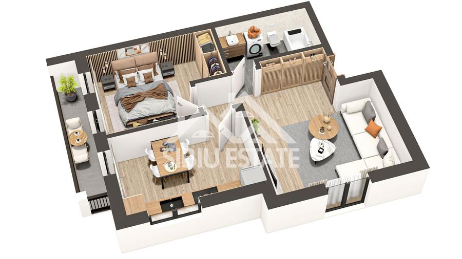 Apartament 2 camere decomandate proiect Premium Ratiu- Selimbar