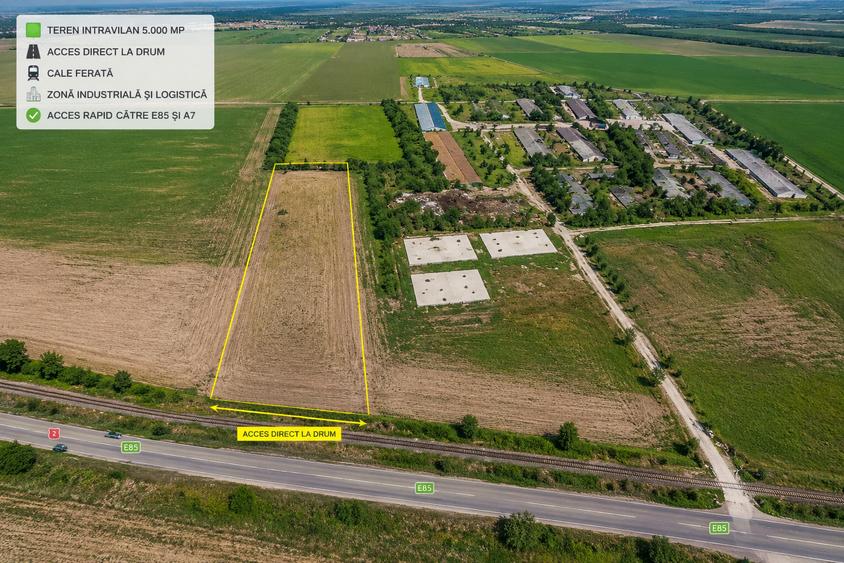 Hub Logistic Buzău: Teren Industrial-Comercial 5.000 mp, lângă DB Schenker / E85