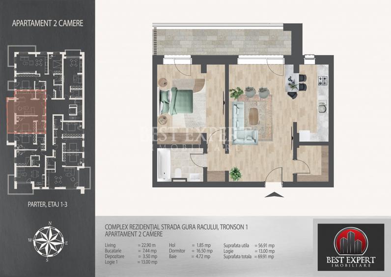 2 Camere | Direct Dezvoltator | Încălzire Pardoseala