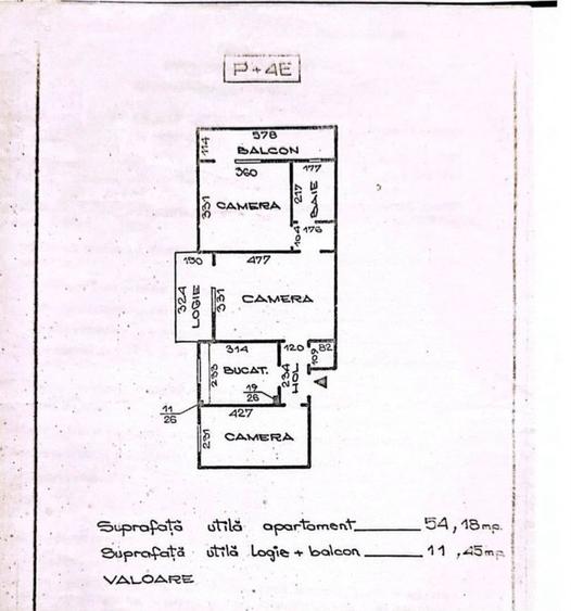 Apartament 3 camere, etaj 2/4, zona Podu Ros