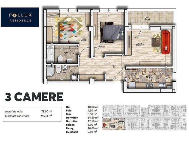 APARTAMENT CU 3 CAMERE-MOBILAT-LOC DE PARCARE-MILITARI RESIDENCE-COMISION 0%