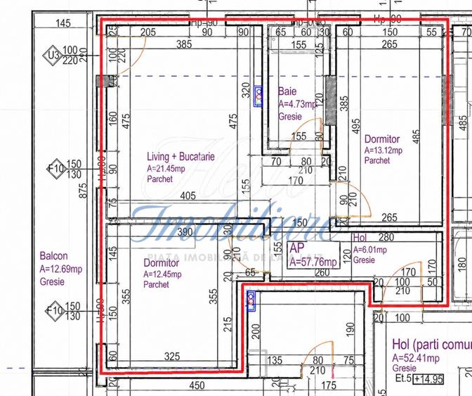 Apartament cu 3 Camere 57.8 mp, Parcare Subterana, zona Calea Baciu, Cluj-Napoca