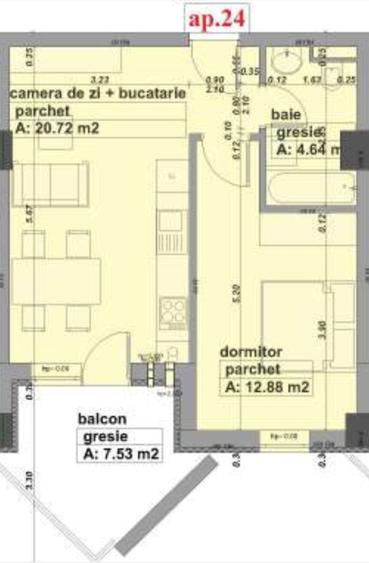 Apartament 2 camere, 51.61 mp, zona Sud-Est